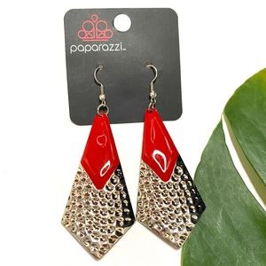 Red & Silver Earrings for the holidays